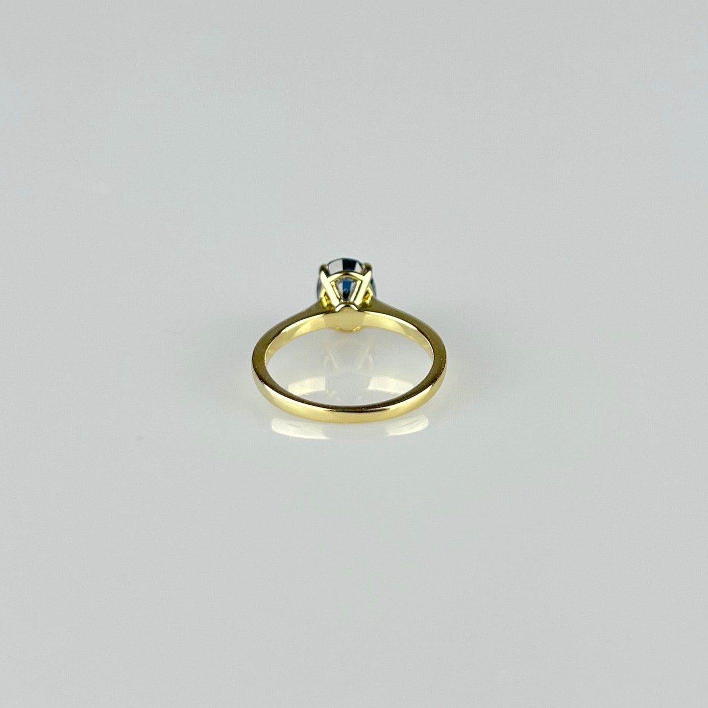 Blue Oval Solitaire Ring