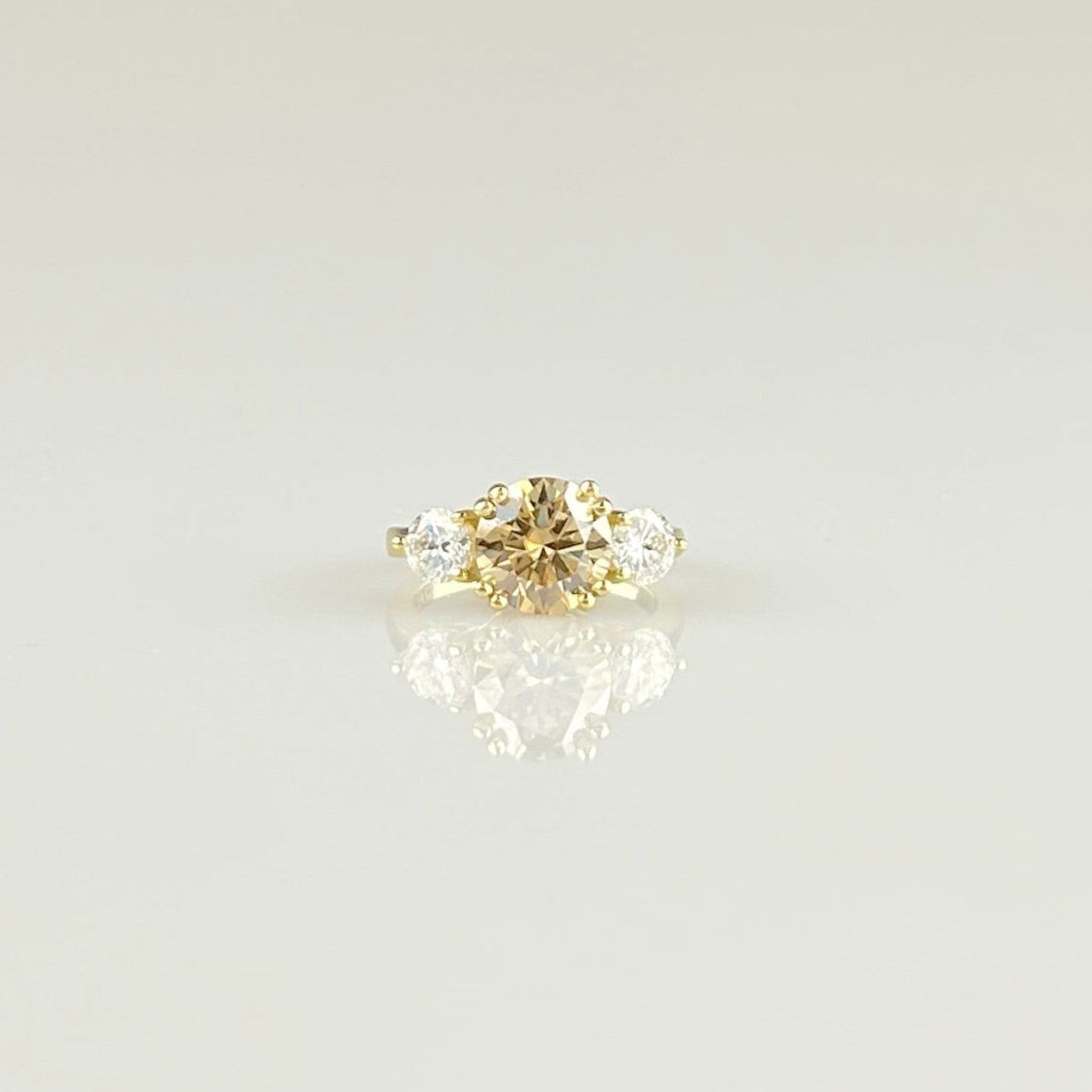 Champagne Tri-Stone Ring