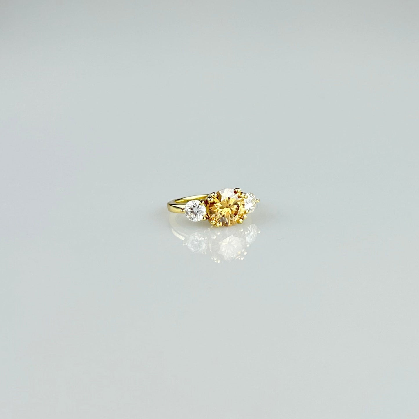 Champagne Tri-Stone Ring