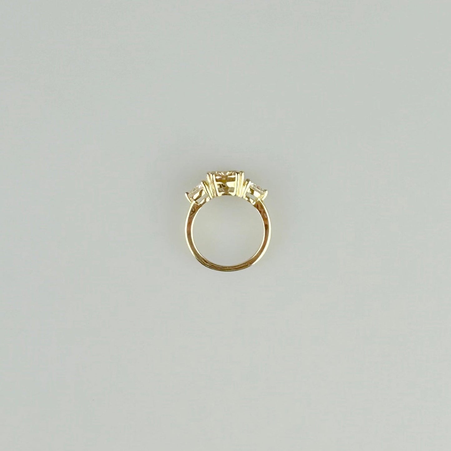 Champagne Tri-Stone Ring
