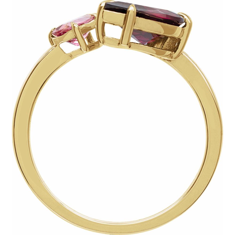 Double Garnet and Pink Tourmaline Ring