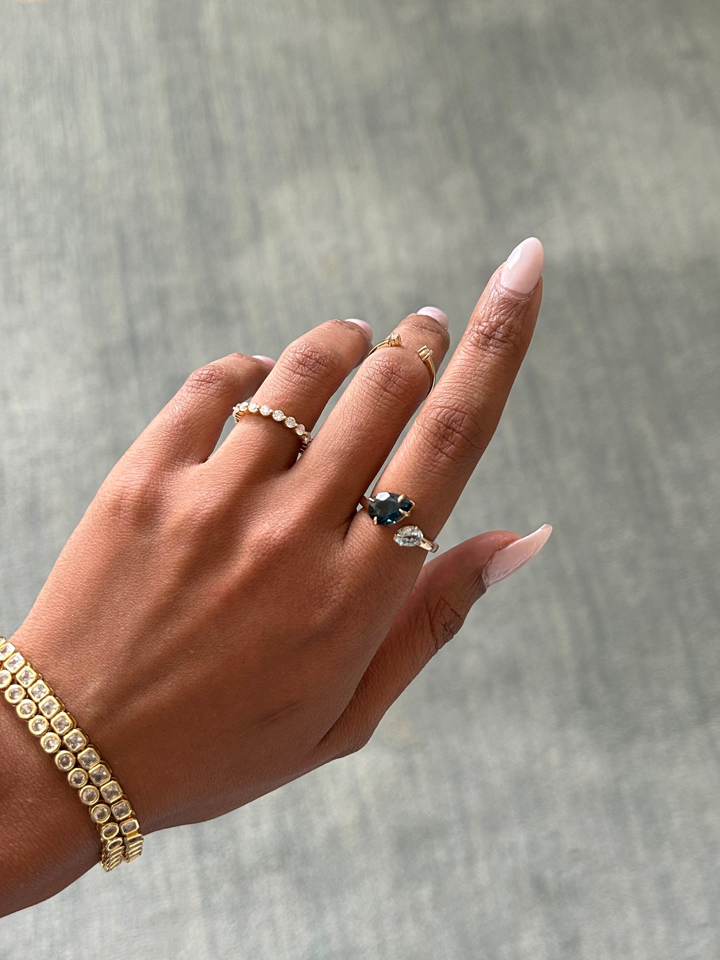 Double Topaz Ring