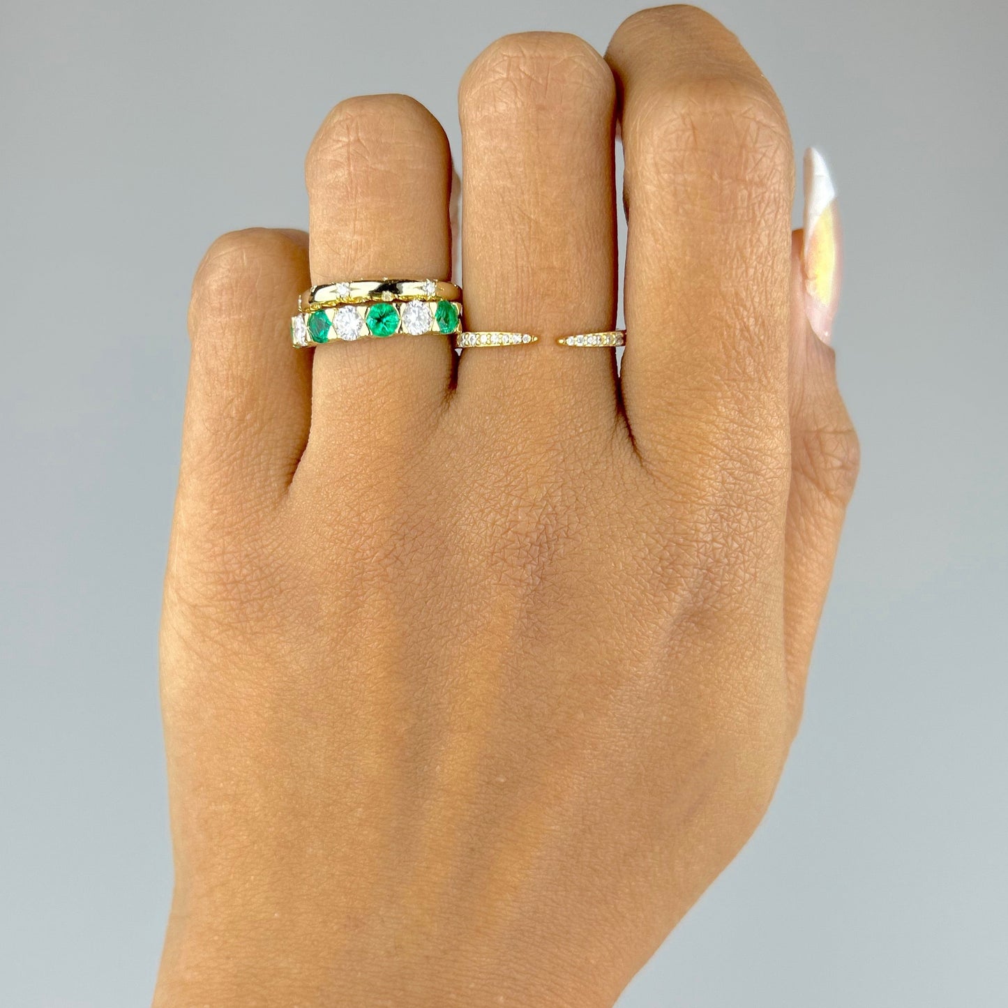 Emerald Half Eternity Band