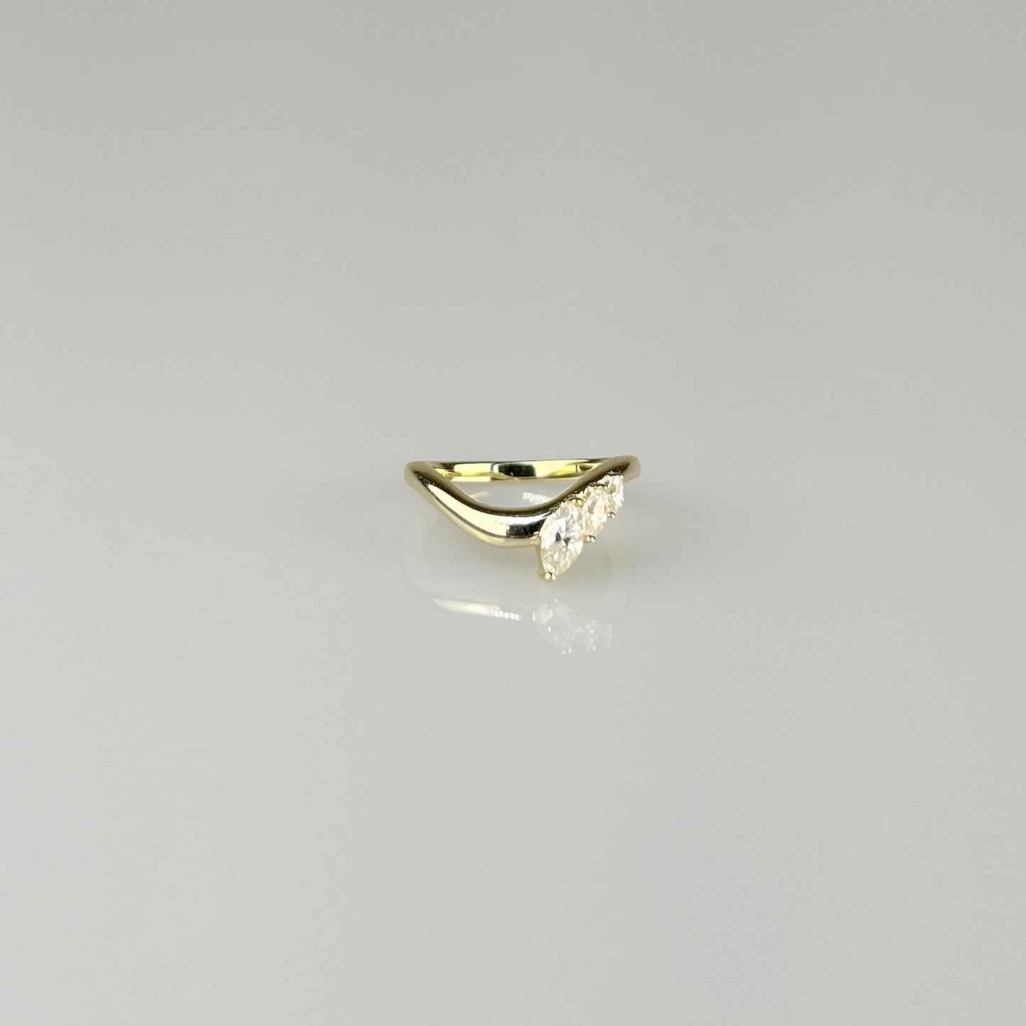 Curved Band with Marquise Accents
