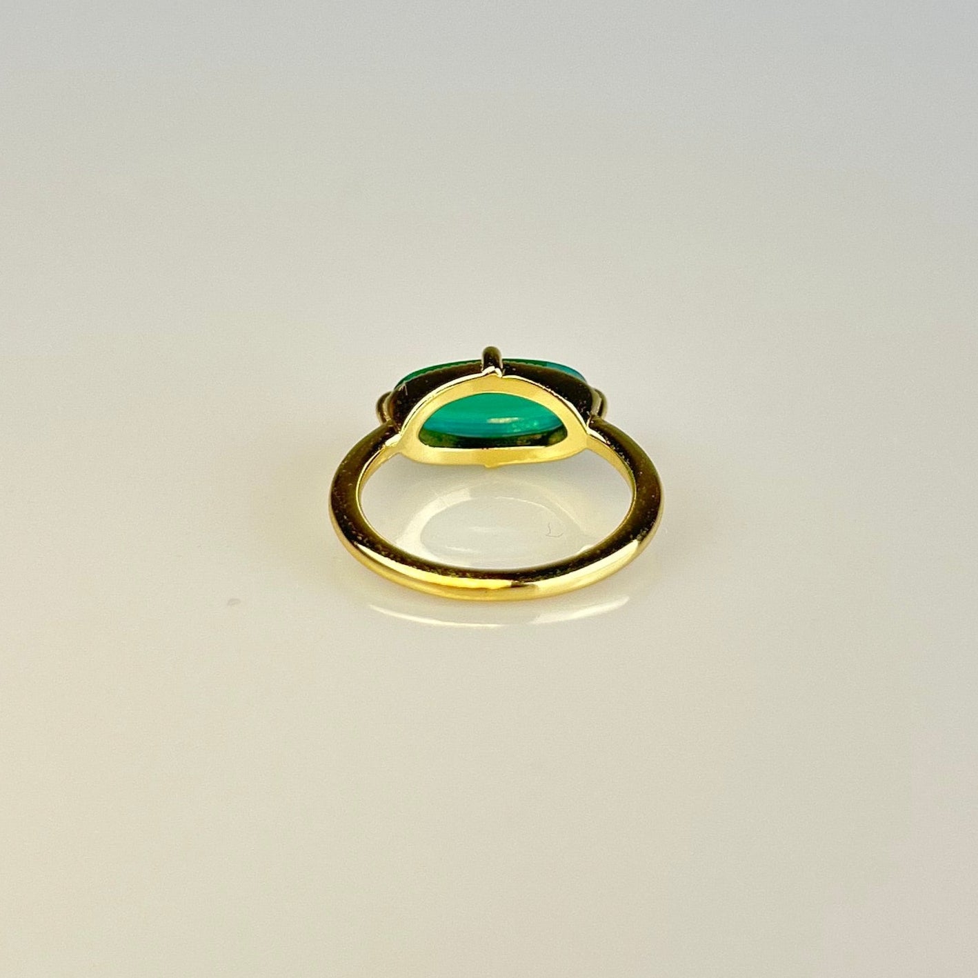 East West Emerald Gemstone Ring