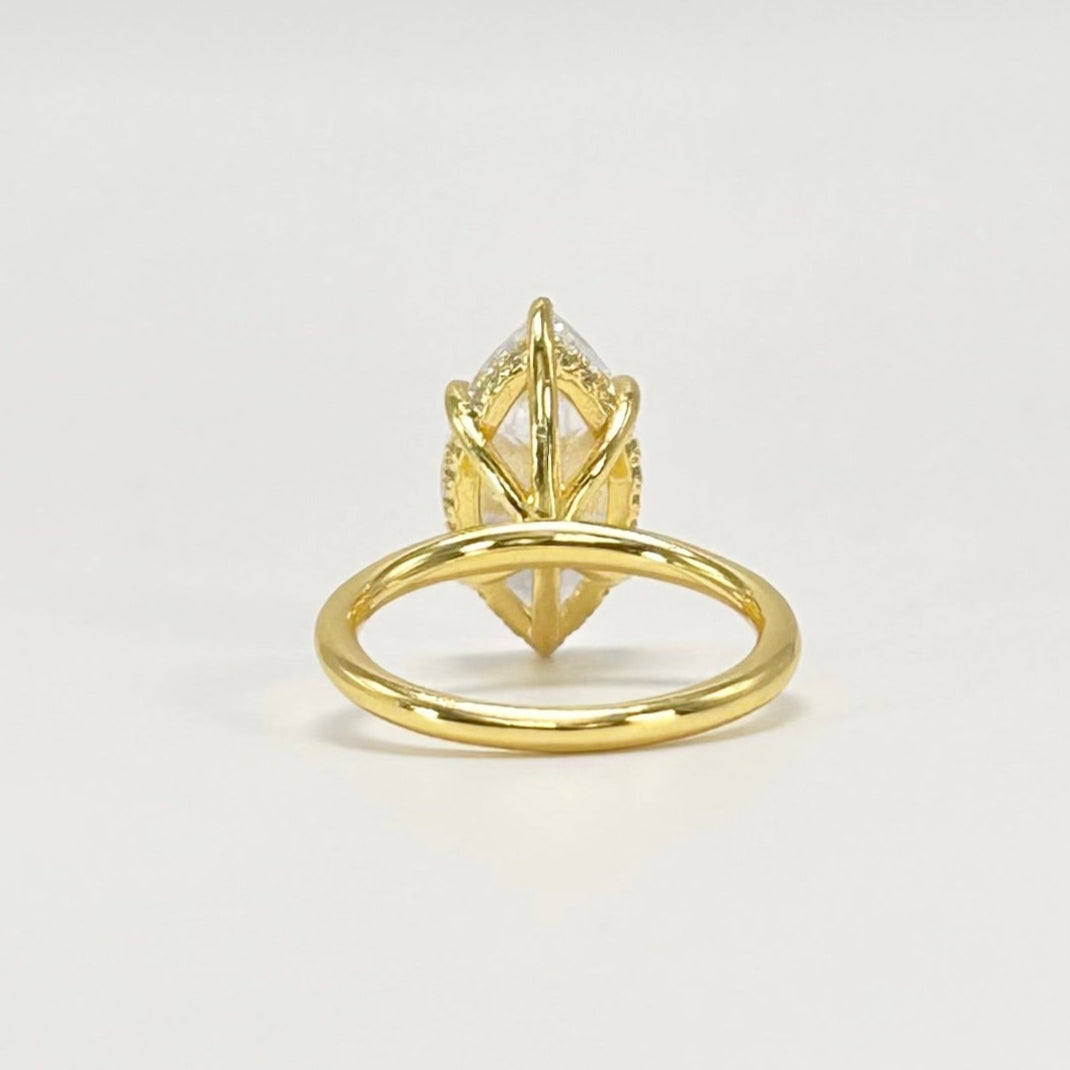 Marquise Solitaire with Hidden Halo