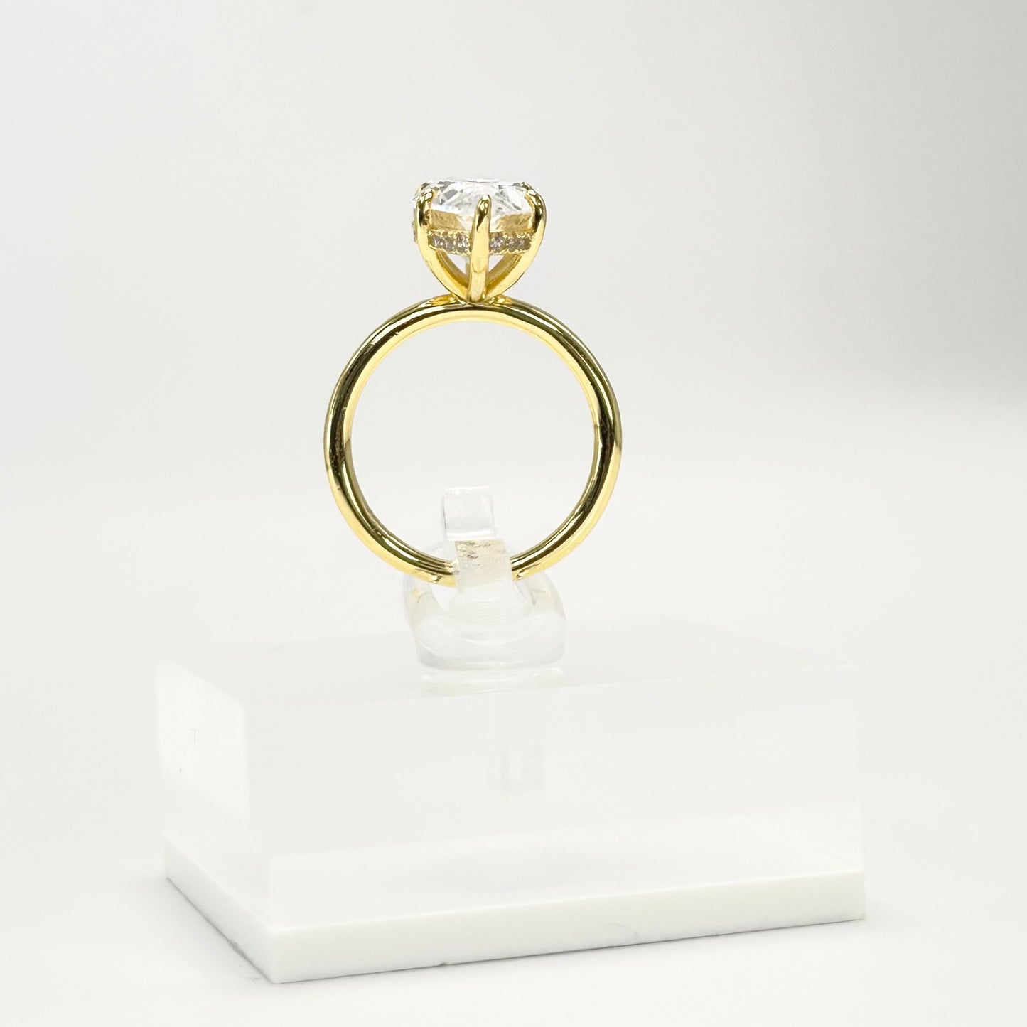 Marquise Solitaire with Hidden Halo