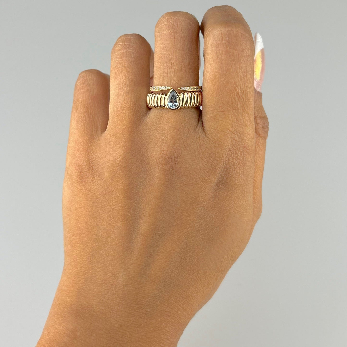 Sky Blue Topaz Pear Ring