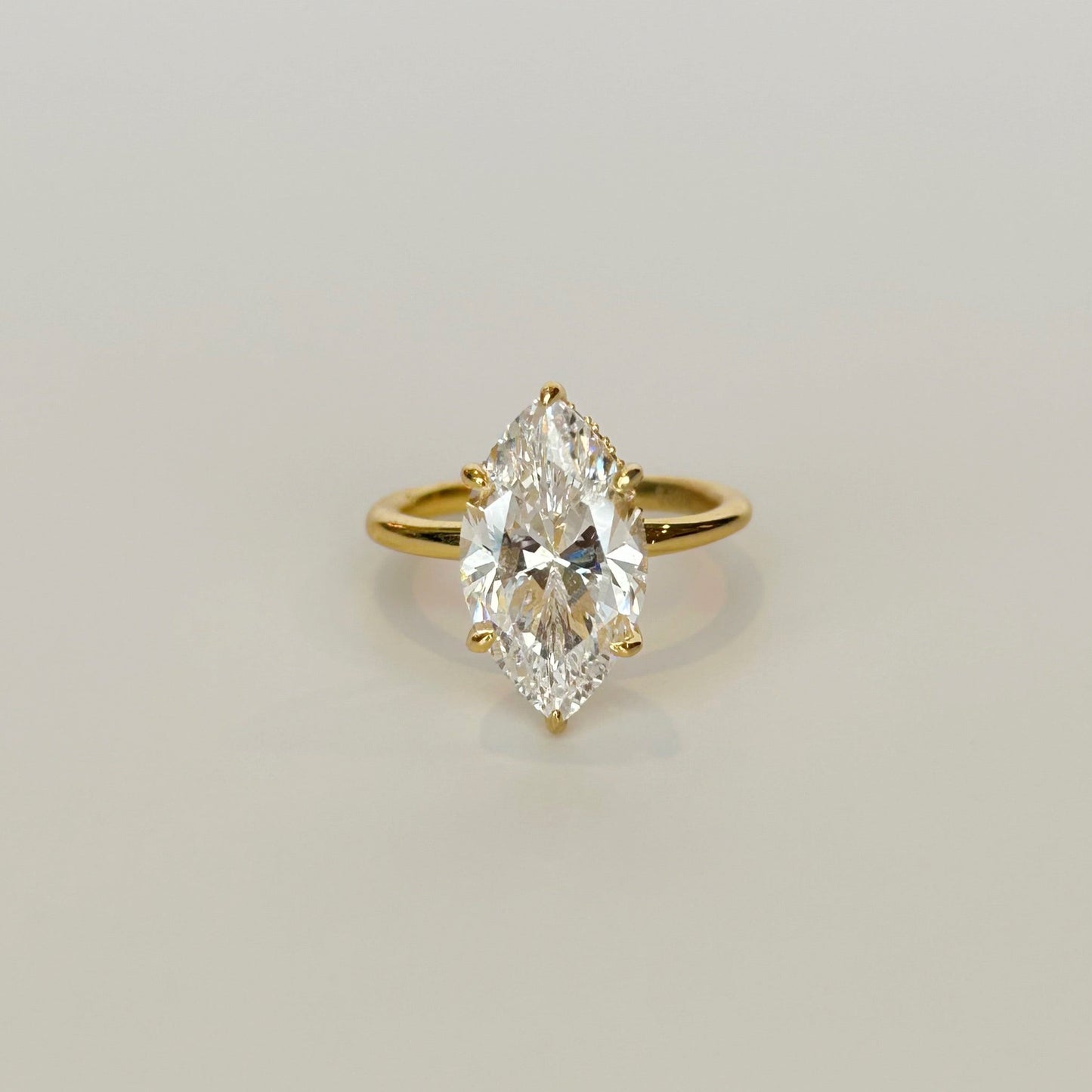 Marquise Solitaire with Hidden Halo