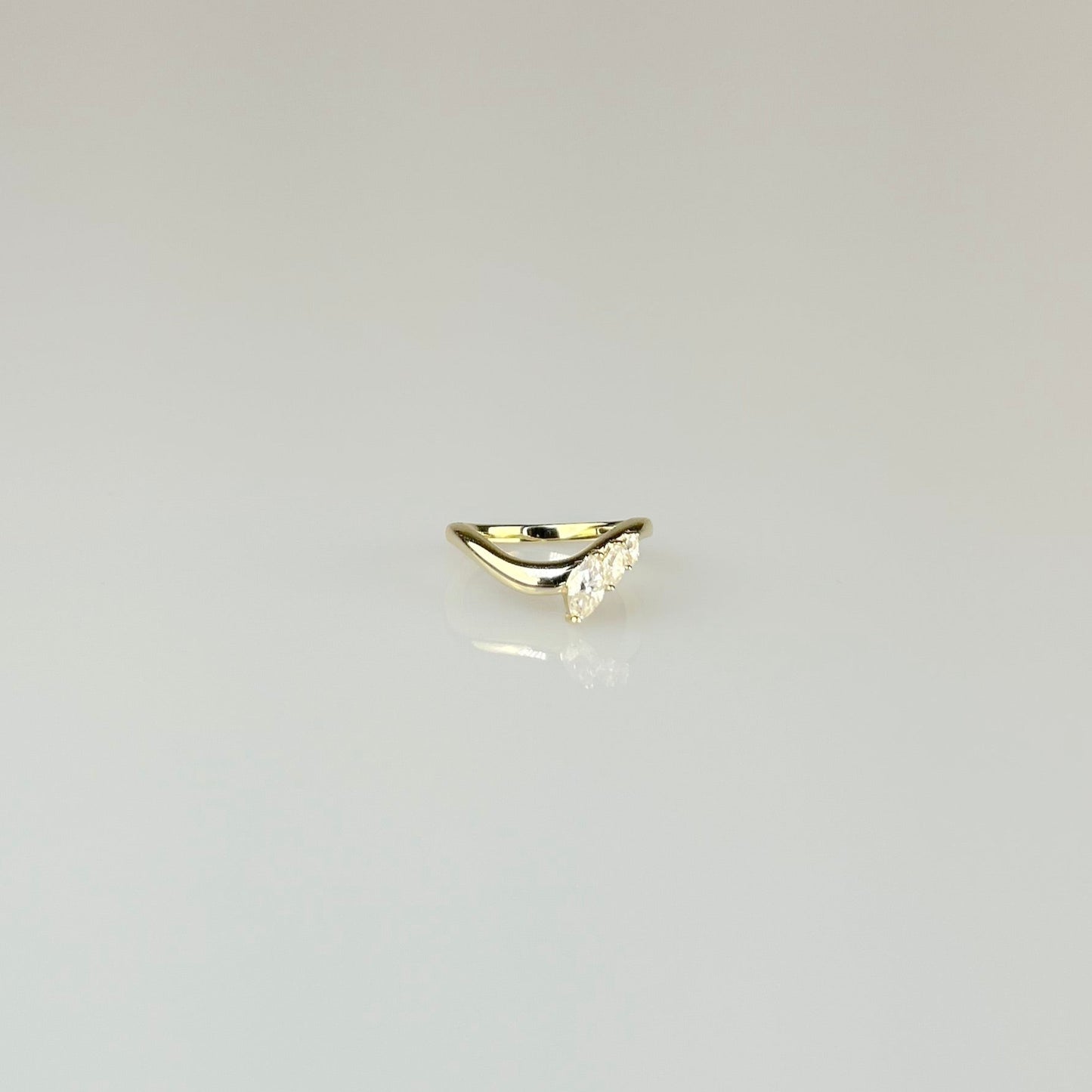 Curved Band with Marquise Accents