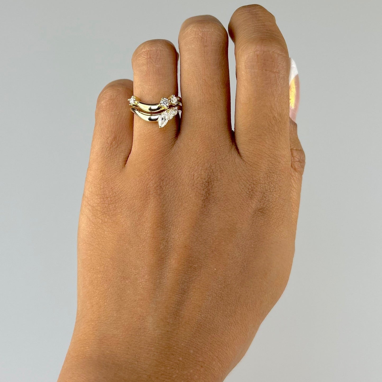 Curved Band with Marquise Accents