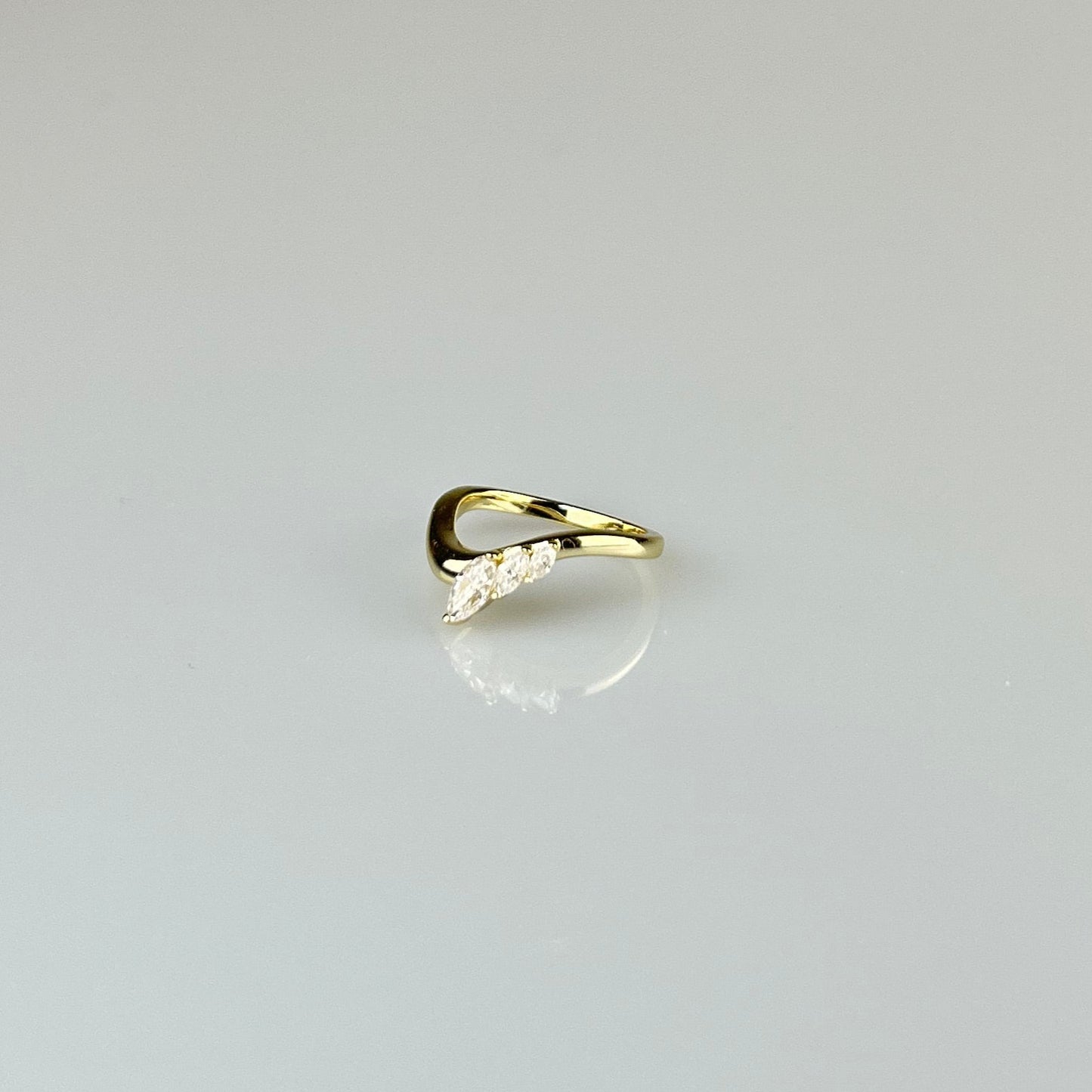 Curved Band with Marquise Accents