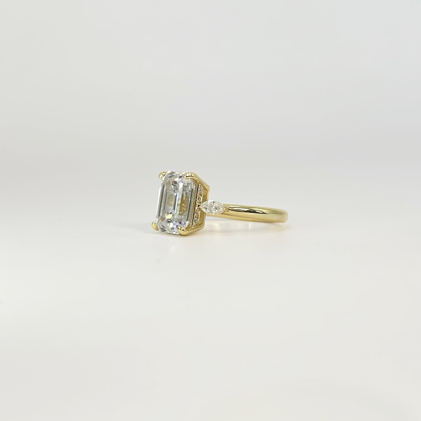 Emerald Cut with Marquise Accents