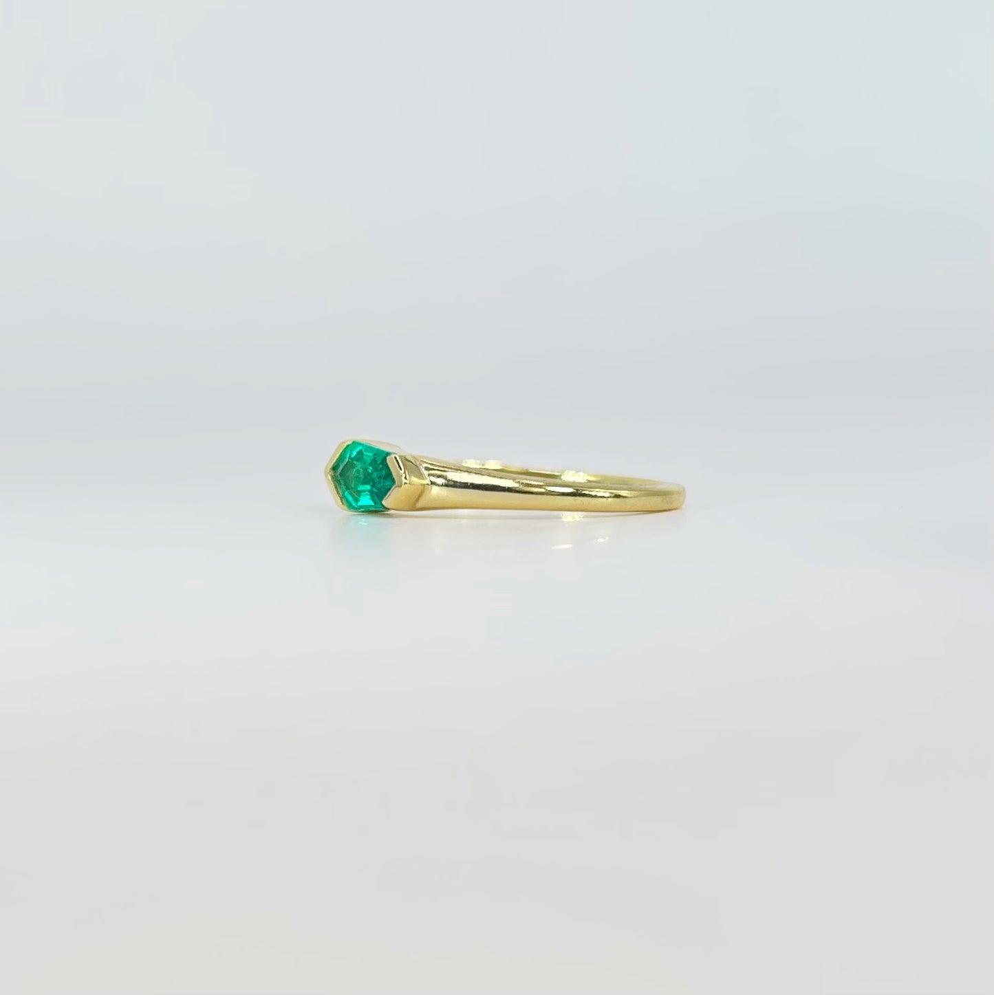 Emerald Gemstone Shield Ring