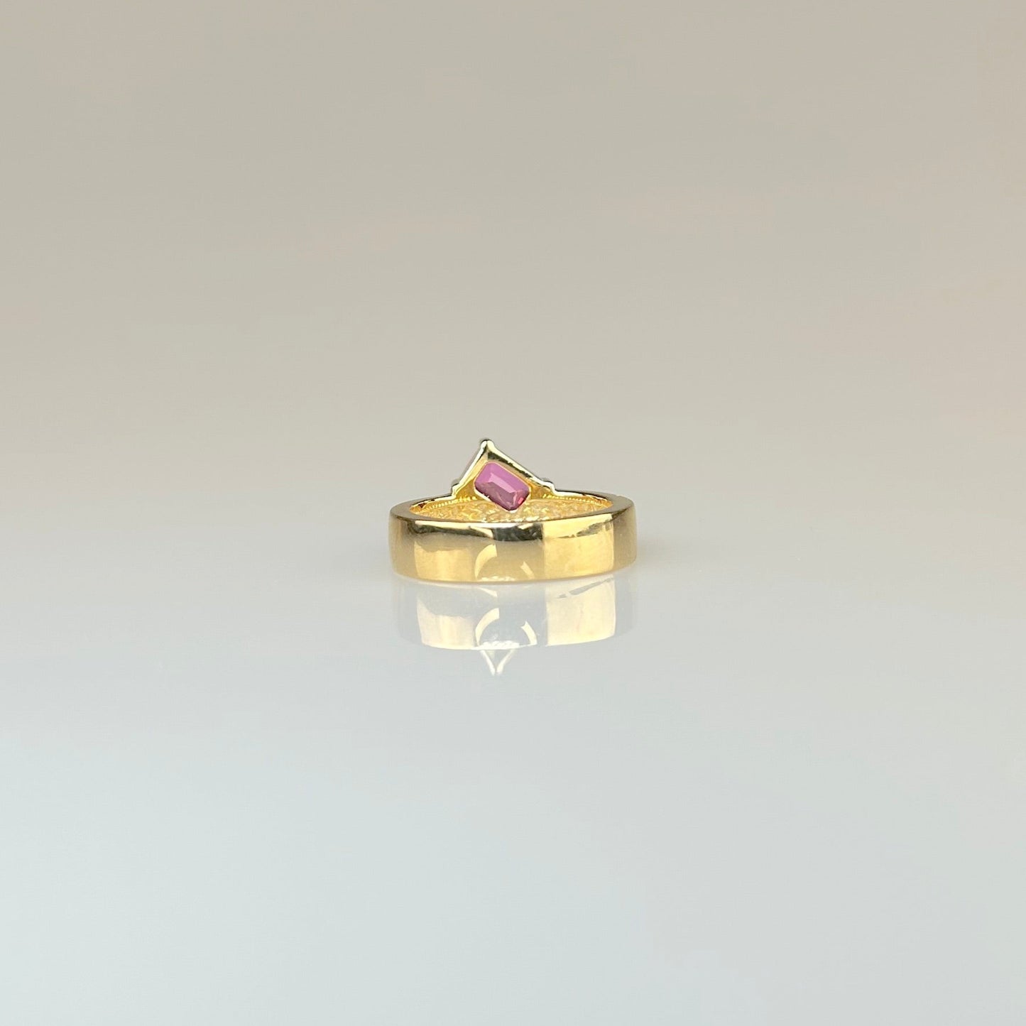 Pink Sapphire Asymmetric Solitaire Ring