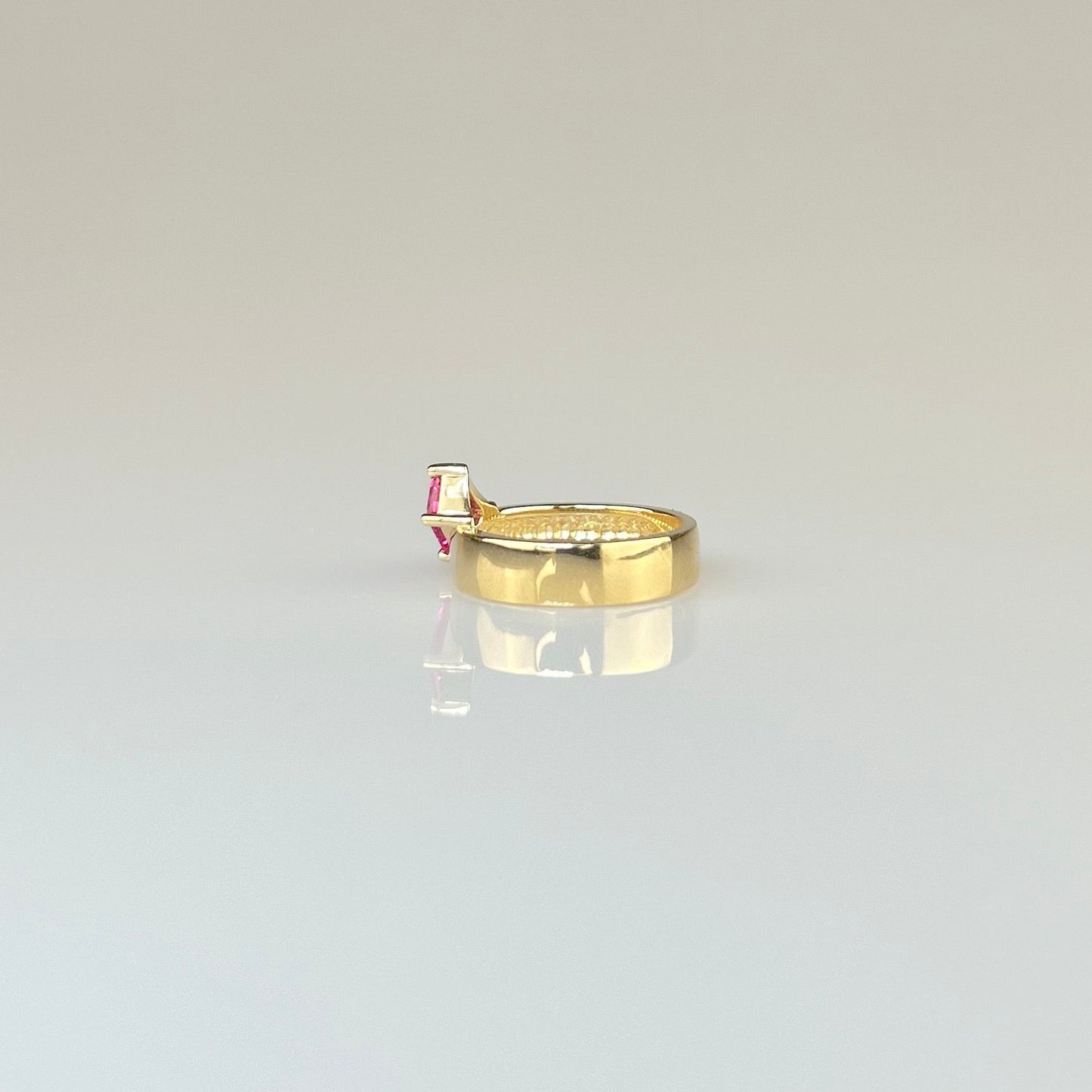 Pink Sapphire Asymmetric Solitaire Ring