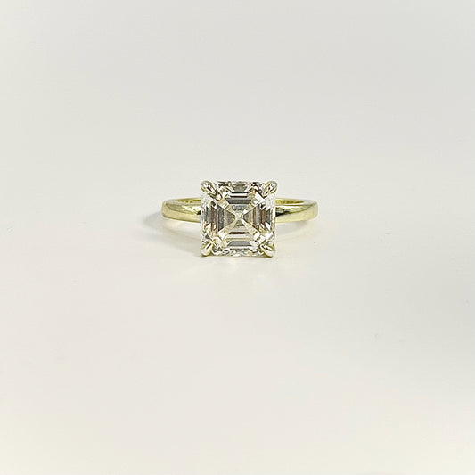 Asscher Cut Solitaire Ring in 2.5 Carats