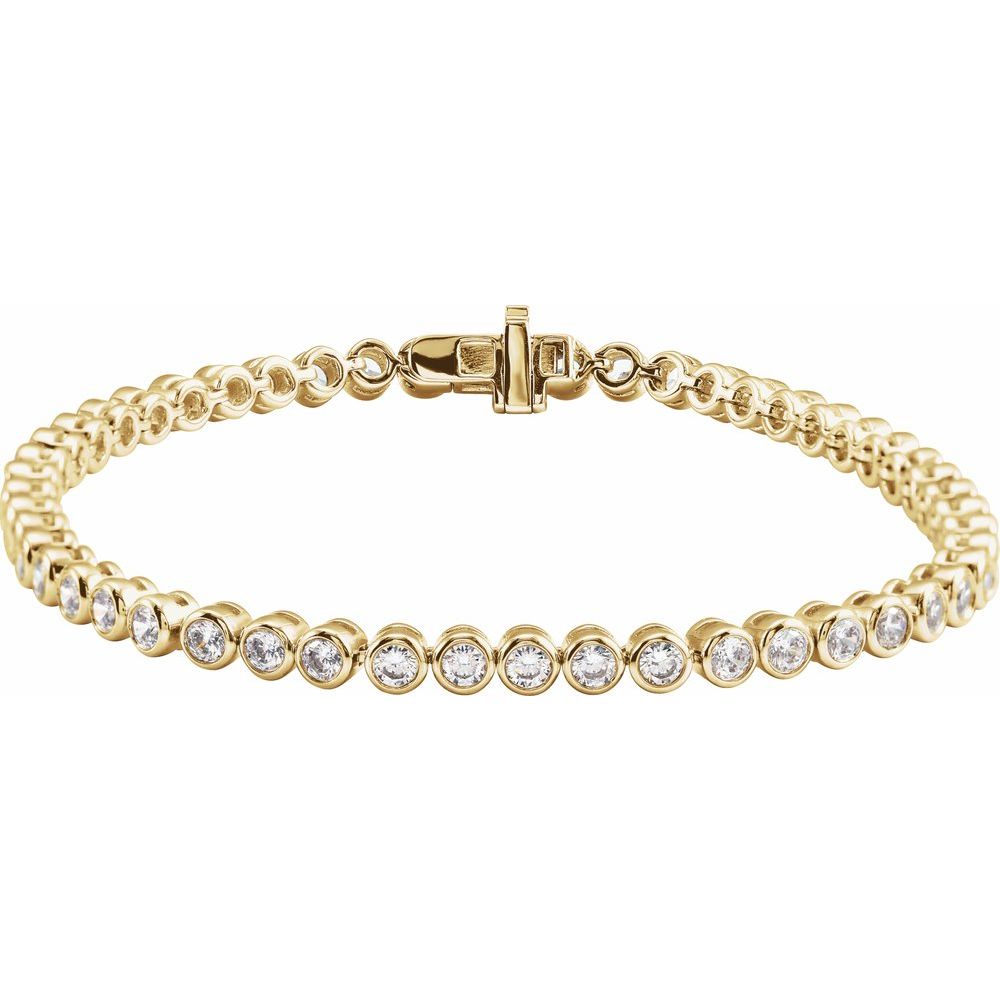 lab diamond bezel tennis bracelet