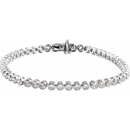 white gold diamond bezel tennis bracelet