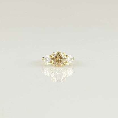 Champagne Tri-Stone Ring