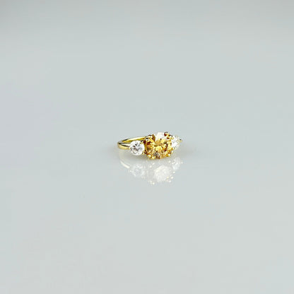 Champagne Tri-Stone Ring