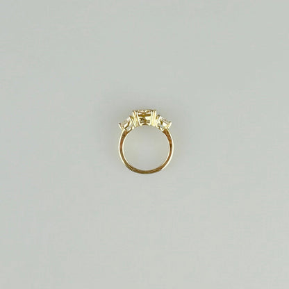 Champagne Tri-Stone Ring