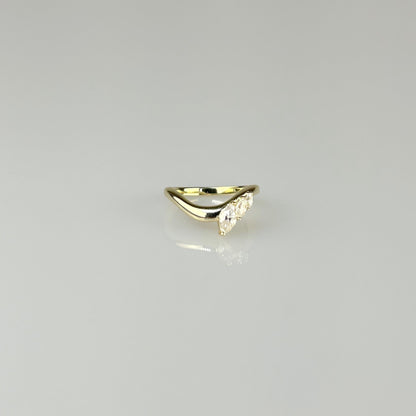 Curved Band with Marquise Accents