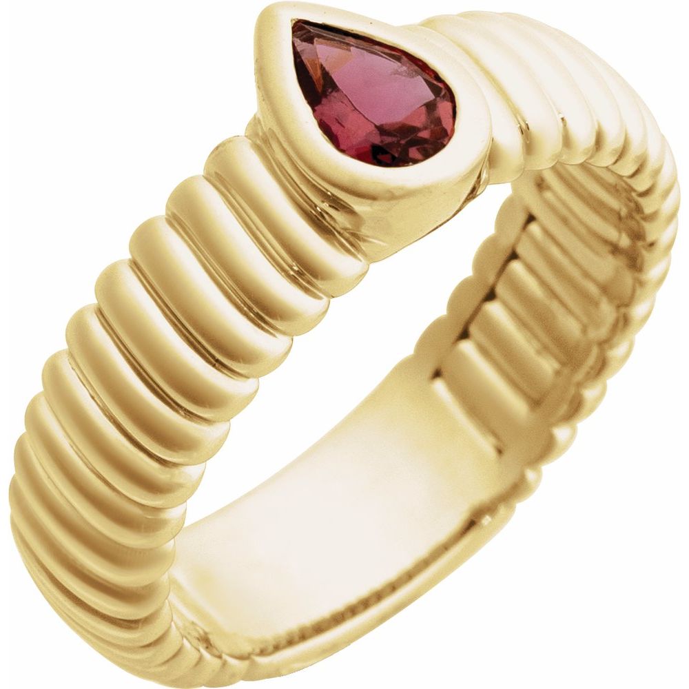 Pink Tourmaline Pear Ring