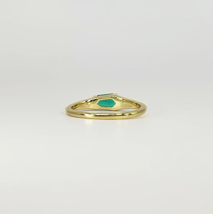 Emerald Gemstone Shield Ring