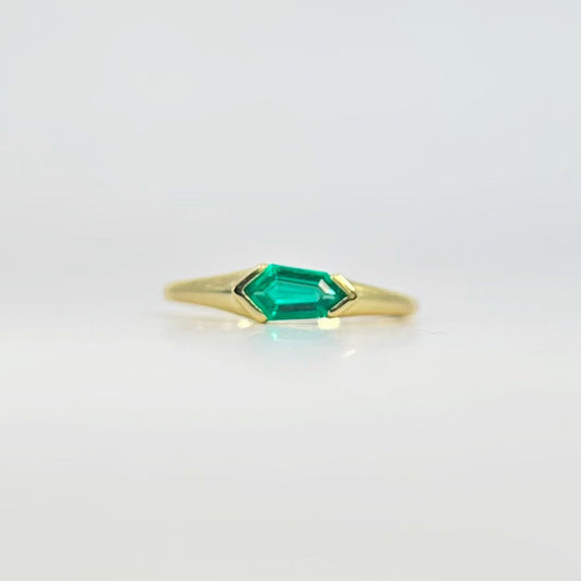 Emerald Gemstone Shield Ring